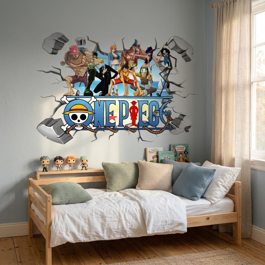 漫画ワンピースルフィ 3D ウォールステッカー子供部屋の装飾 - Baby Nursery Wall Decals のレビューと価格
