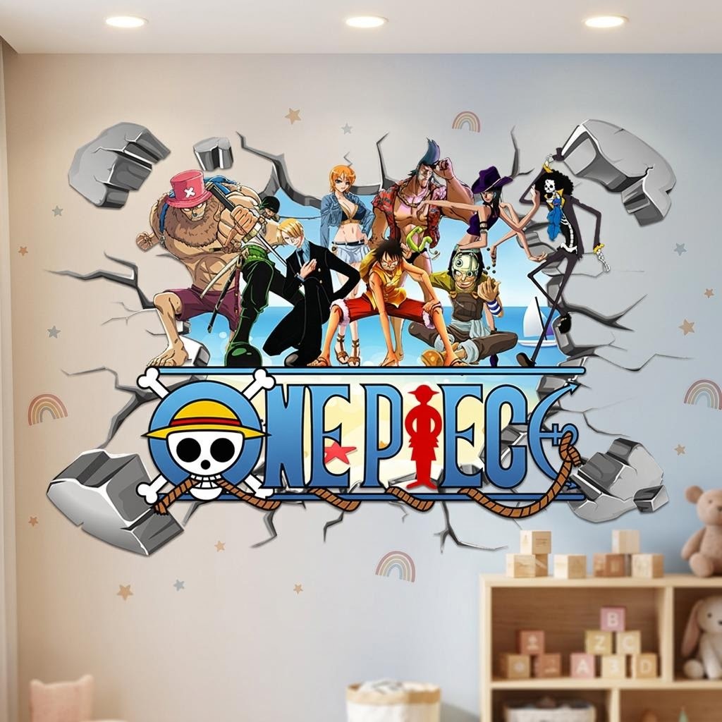 漫画ワンピースルフィ 3D ウォールステッカー子供部屋の装飾 - Baby Nursery Wall Decals のレビューと価格