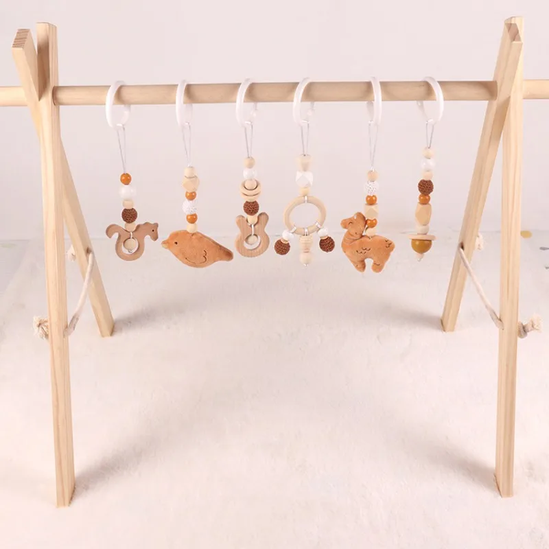 6 個木製赤ちゃんのおもちゃ木製ブナアクティビティジムフレー - Baby Nursery Hospital のレビューと価格