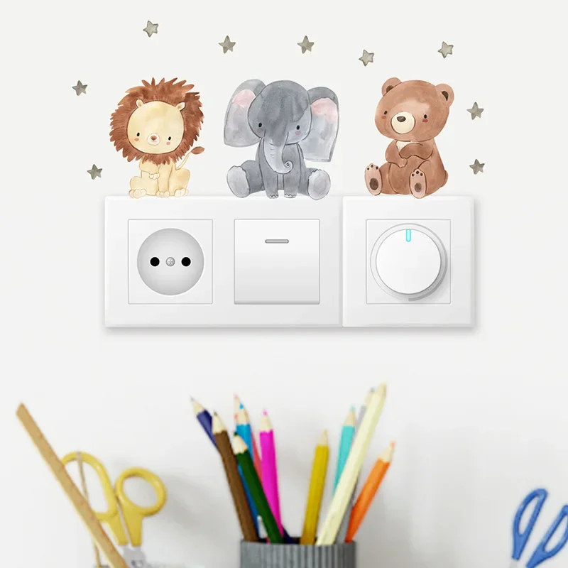 1/2/4/6 セット漫画動物ウォールステッカー子供部屋用ベ - Baby Nursery Wall Decals のレビューと価格