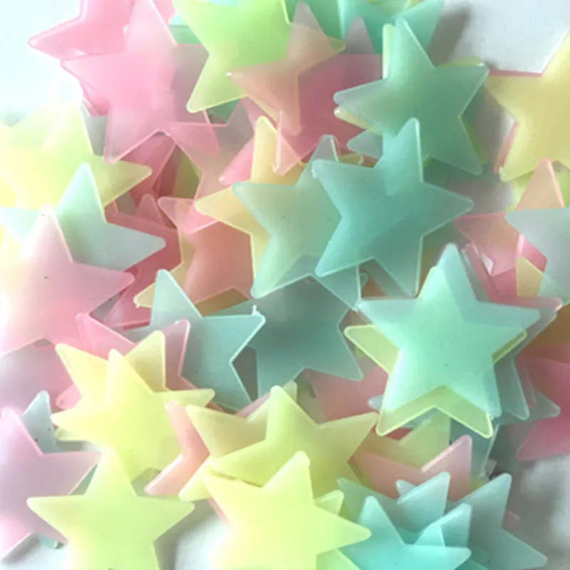 100 個の蛍光暗闇で光る星ウォールステッカー子供部屋の装飾 - Baby Nursery Wall Decals のレビューと価格