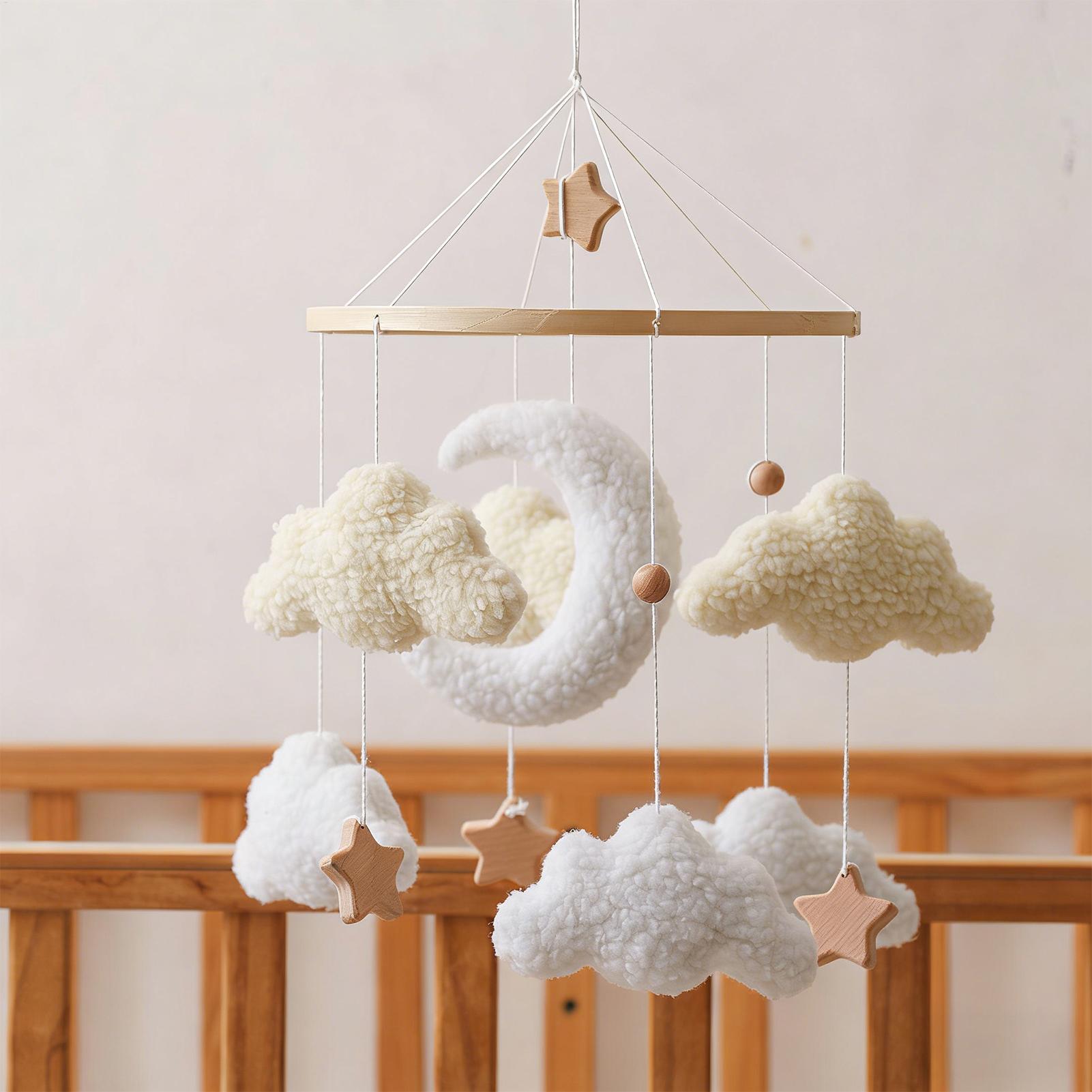 木製ベビーベッドモバイル、ベビーベッドベル、ガラガラおもちゃ - Baby Nursery Decor Boy のレビューと価格
