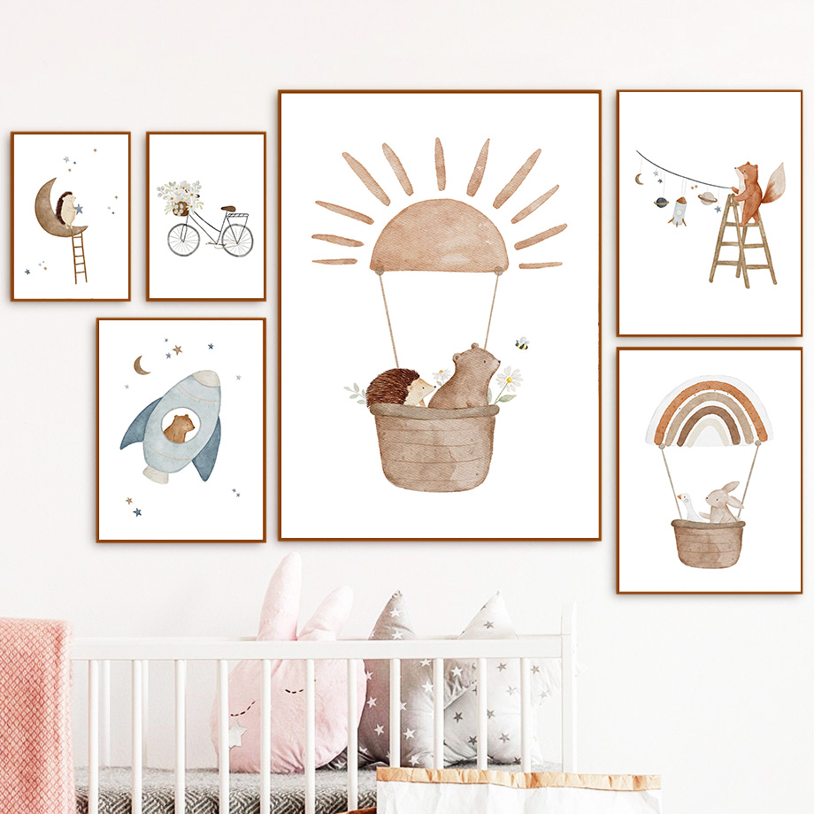 動物の壁画,子供部屋の装飾 - Baby Nursery Animal Pictures のレビューと価格