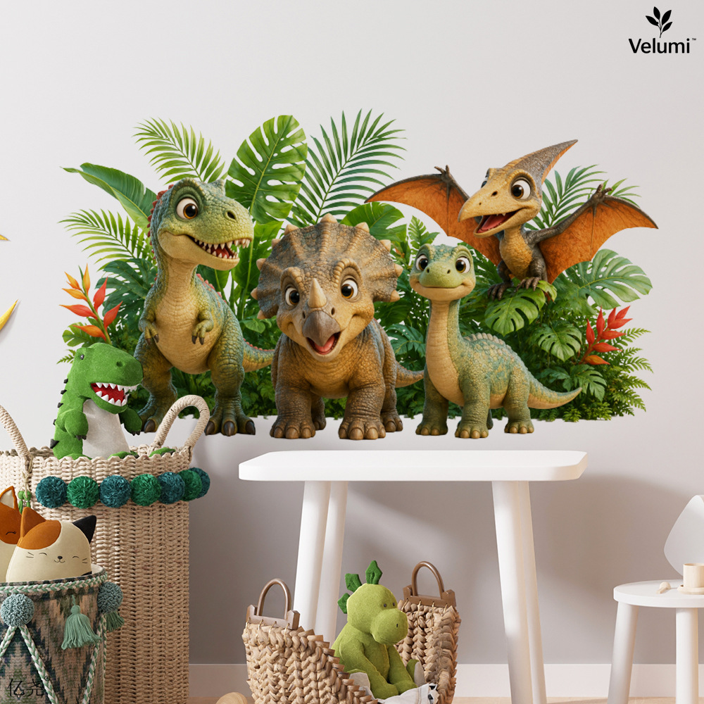 かわいい 3D 恐竜ウォールステッカー子供恐竜誕生日パーティ - Baby Nursery Wall Decals のレビューと価格