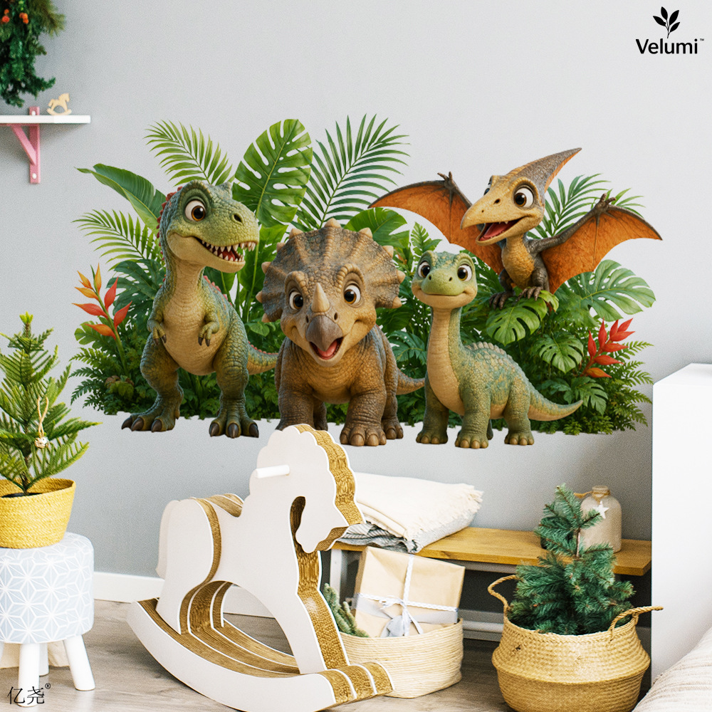 かわいい 3D 恐竜ウォールステッカー子供恐竜誕生日パーティ - Baby Nursery Wall Decals のレビューと価格