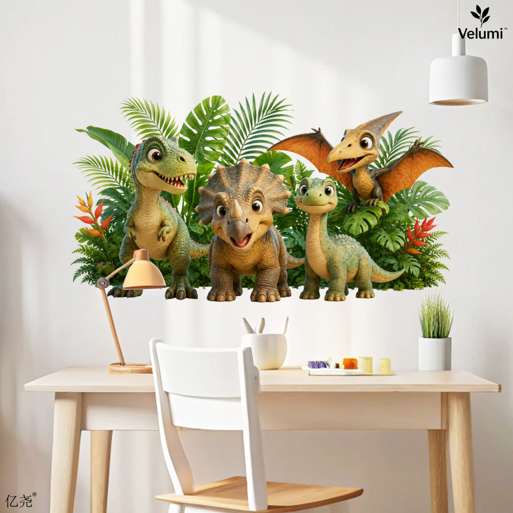 かわいい 3D 恐竜ウォールステッカー子供恐竜誕生日パーティ - Baby Nursery Wall Decals のレビューと価格